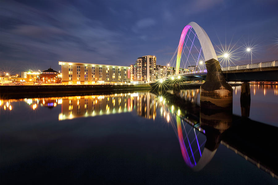 Architecture Photograph - The Glasgow Clyde Arc Bridge #2 by Grant Glendinning