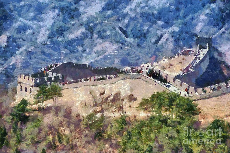 Walking Painting - The Great Wall in China #5 by George Atsametakis