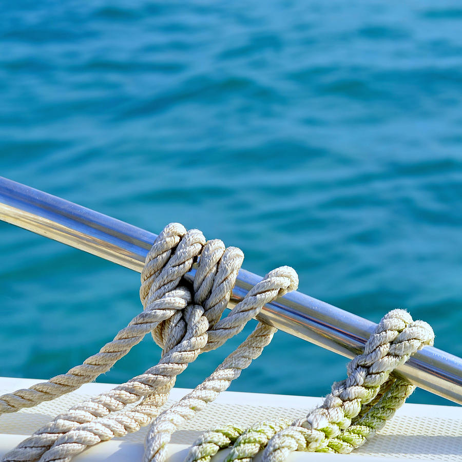 Boat Photograph - The Ropes #5 by Laura Fasulo