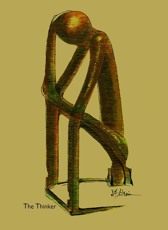 The Thinker #5 Painting by Diane Strain