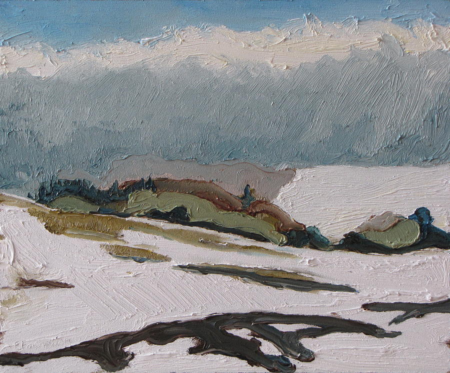 Impressionism Painting - The white hills by Francois Fournier