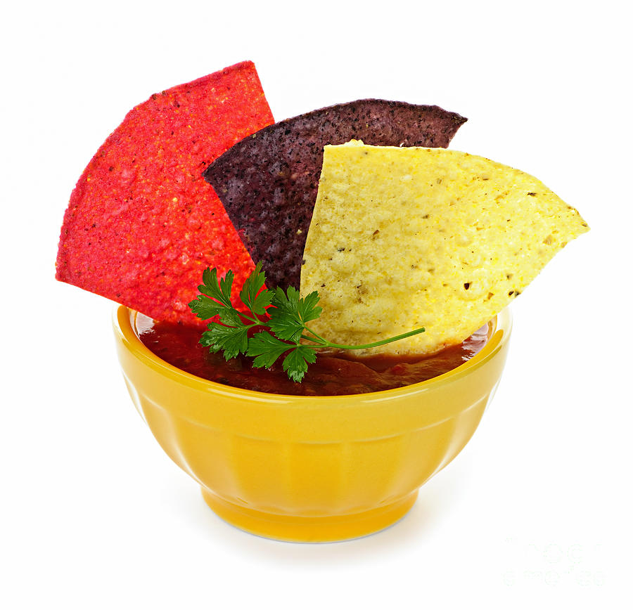 Snack Photograph - Tortilla chips and salsa 4 by Elena Elisseeva