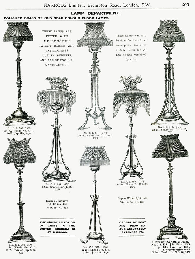 Lamp Drawing - Trade Catalogue For Harrords #5 by Mary Evans Picture Library
