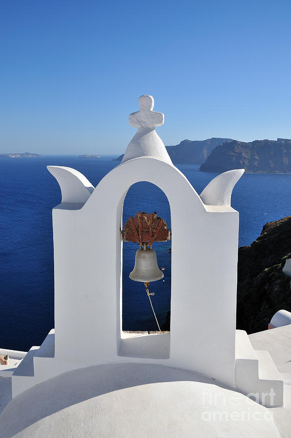 Traditional belfry in Oia town #4 Photograph by George Atsametakis