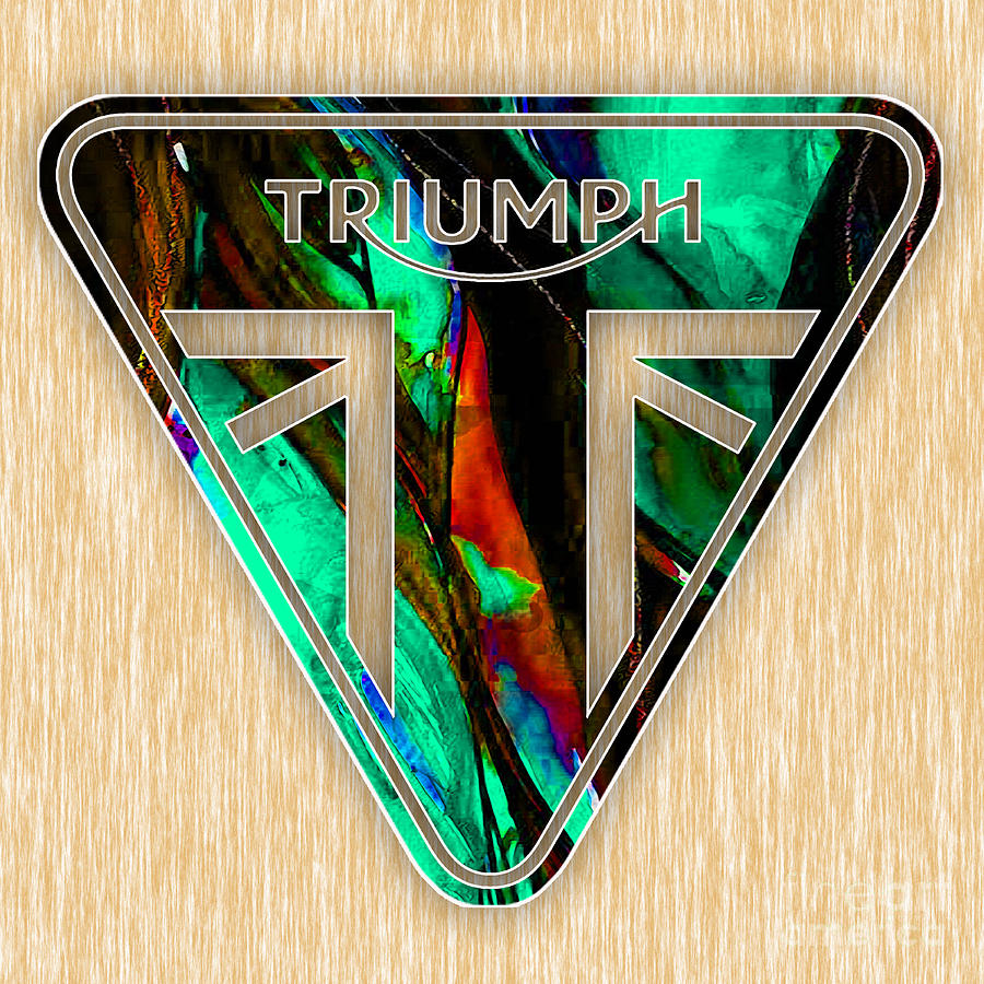 Triumph Motorcycle Badge #5 Mixed Media by Marvin Blaine