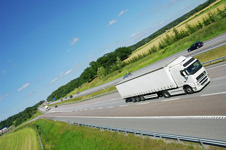 Truck On Highway Photograph by Christian Lagerek/science Photo Library ...