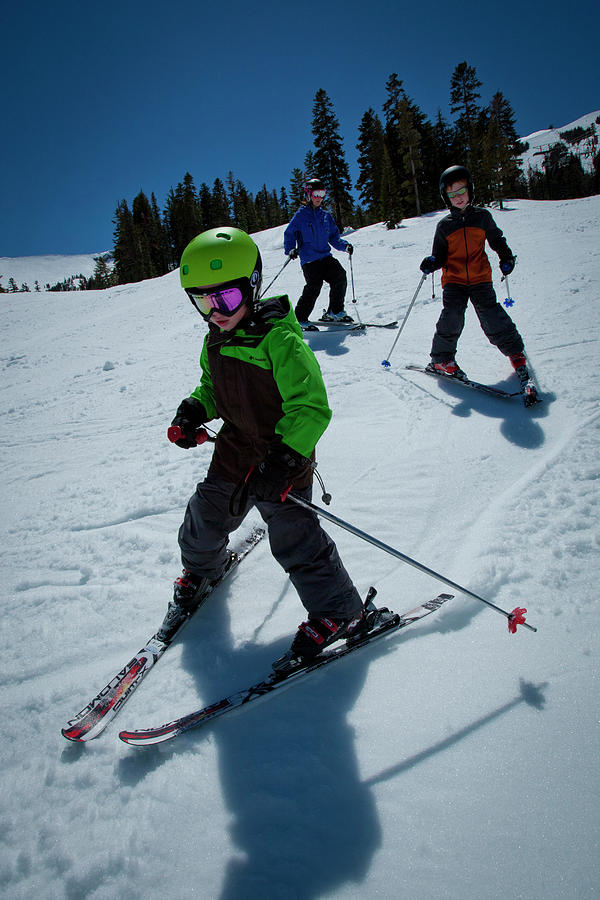 Two Young Skiers With Their Ski Photograph by Trevor Clark - Fine Art ...