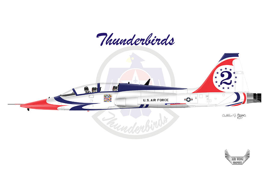 USAF Thunderbirds T-38A Talon #2 Digital Art by Arthur Eggers