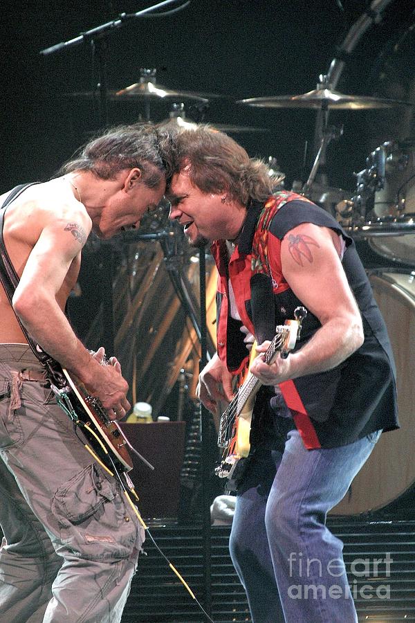 Van Halen Photograph - Eddie Van Halen and Michael Anthony - Van Halen #1 by Concert Photos