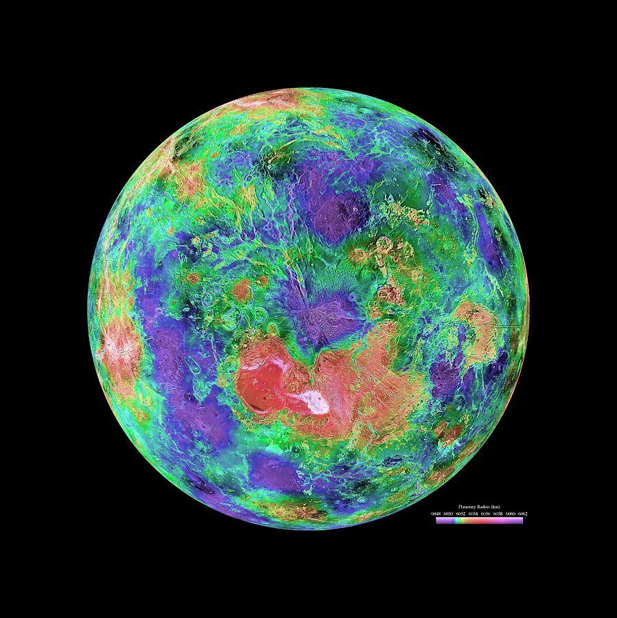 Venus Radar Map #5 Photograph by Nasa/jpl/usgs/science Photo Library