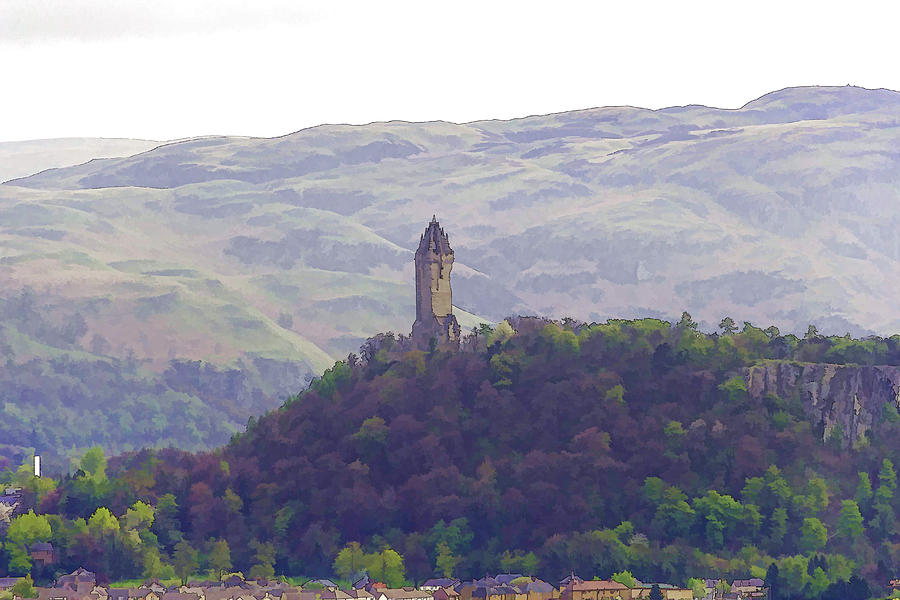 Tree Photograph - View of Wallace Monument from the heights of the Stirling Castle #5 by Ashish Agarwal