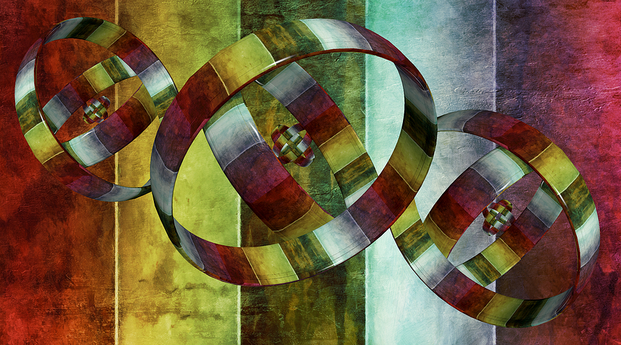 Abstract Digital Art - 5 Wind Rings by Angelina Tamez
