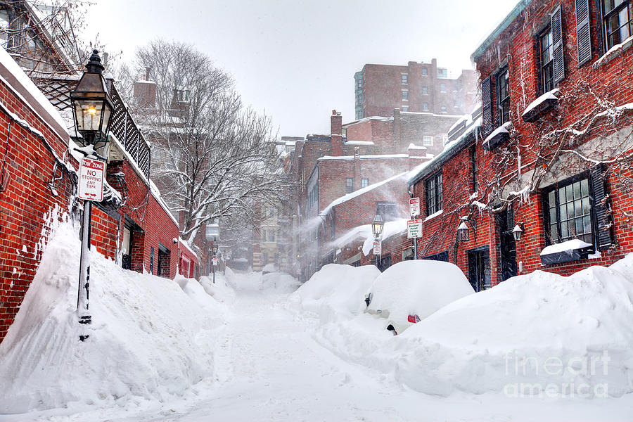 Winter in Boston's Beacon Hill neighborhood by Denis Tangney Jr