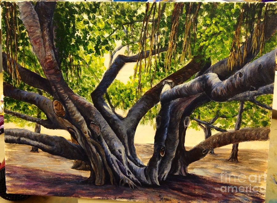 Wip Banyan Tree #5 Painting by Darice Machel McGuire