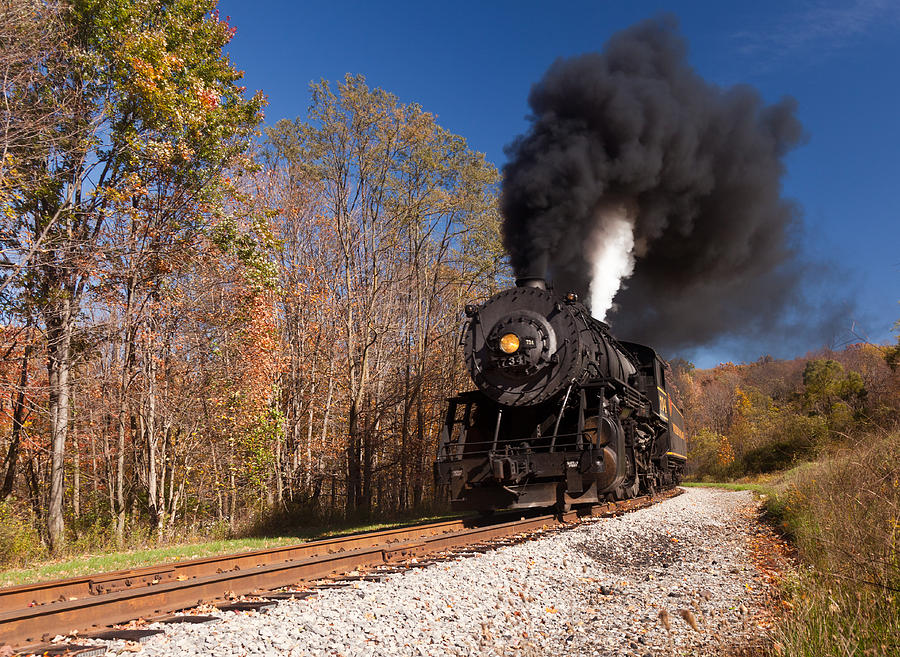 WM Steam train powers along railway #5 Photograph by Steven Heap - Pixels