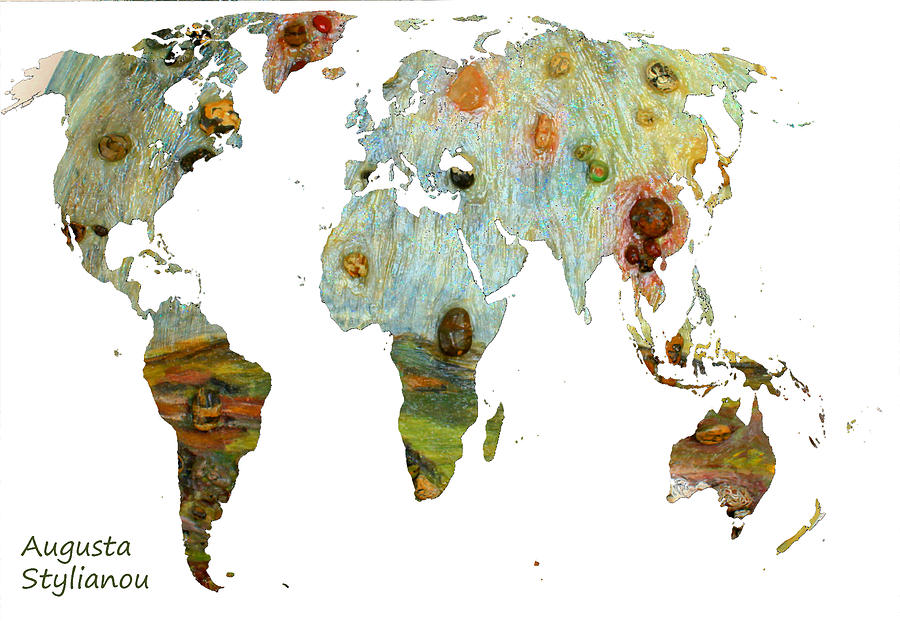 Abstract World Map  Digital Art by Augusta Stylianou