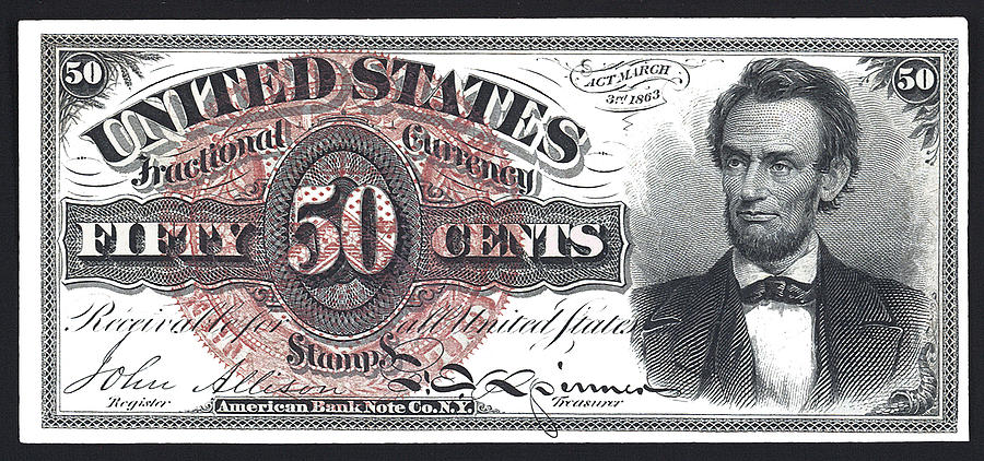 50 Cent Lincoln Bill 1863 Digital Art by Daniel Hagerman