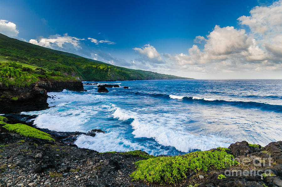 Spectacular ocean view on the Road to Hana Maui Hawaii USA #50 Photograph by Don Landwehrle