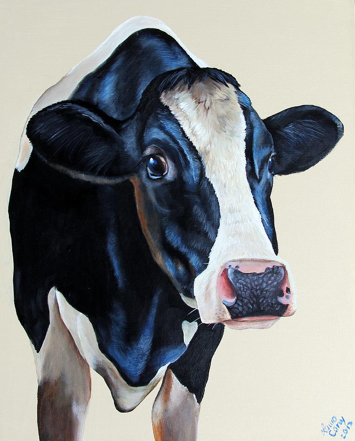 Cow Painting - 501 by Laura Carey