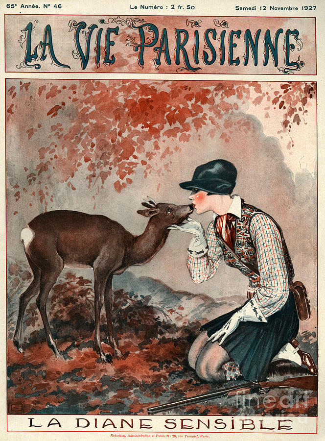 Nature Drawing - 1920s France La Vie Parisienne Magazine #51 by The Advertising Archives