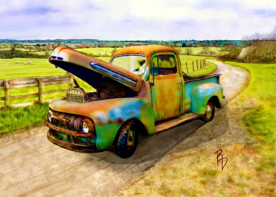 52 Ford F3 Pick-up Truck Digital Art by Ric Darrell