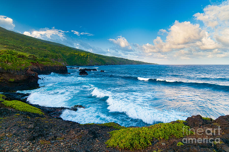 Spectacular ocean view on the Road to Hana Maui Hawaii USA #52 Photograph by Don Landwehrle