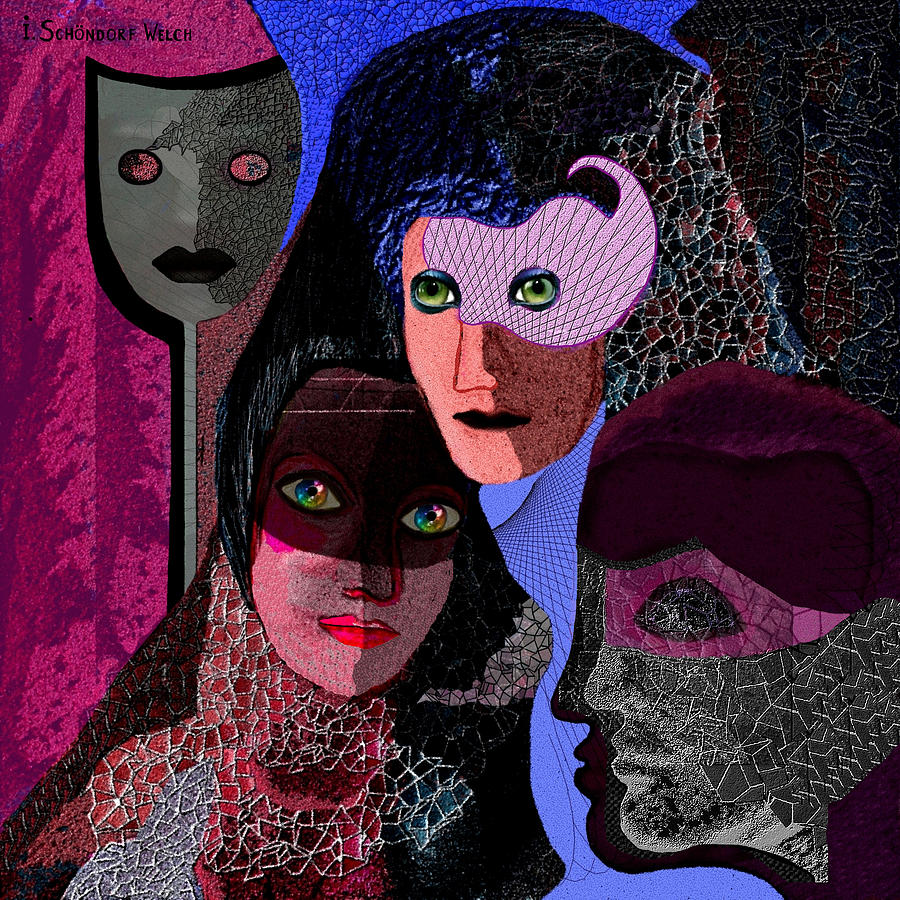 528 -   Masks   Digital Art by Irmgard Schoendorf Welch