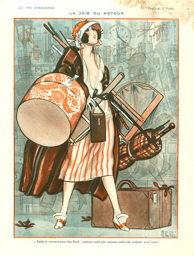 Holiday Drawing - 1920s France La Vie Parisienne Magazine #53 by The Advertising Archives