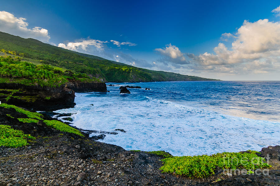 Spectacular ocean view on the Road to Hana Maui Hawaii USA #54 Photograph by Don Landwehrle