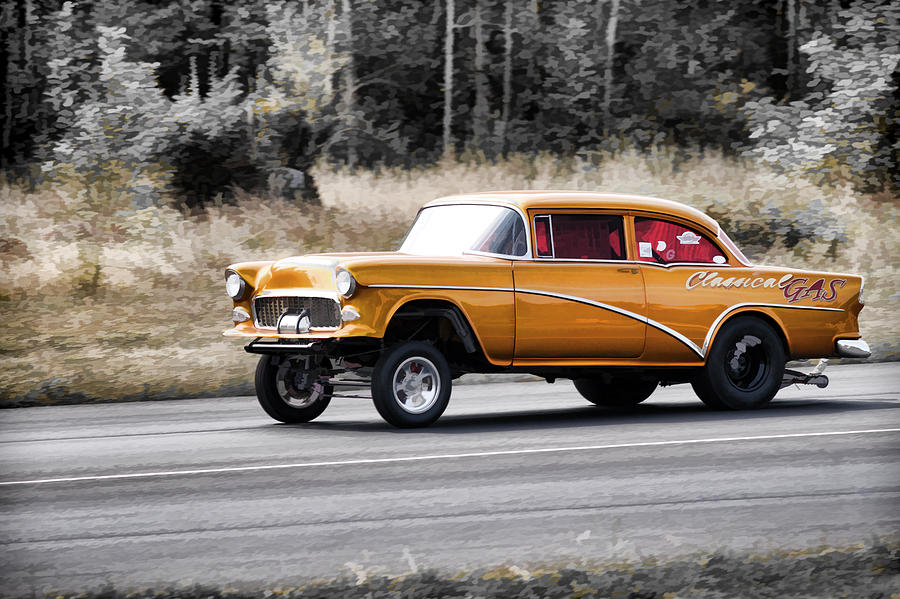 55 Chevy Gasser Racing Photograph by Steve McKinzie