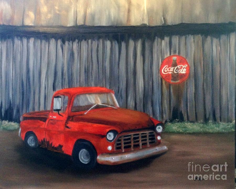 55 Chevy Painting by Peggy Miller
