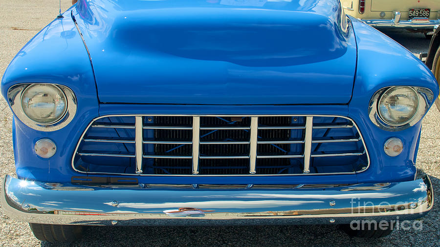 55 Chevy Pickup Hood and Grill Photograph by Mark Dodd