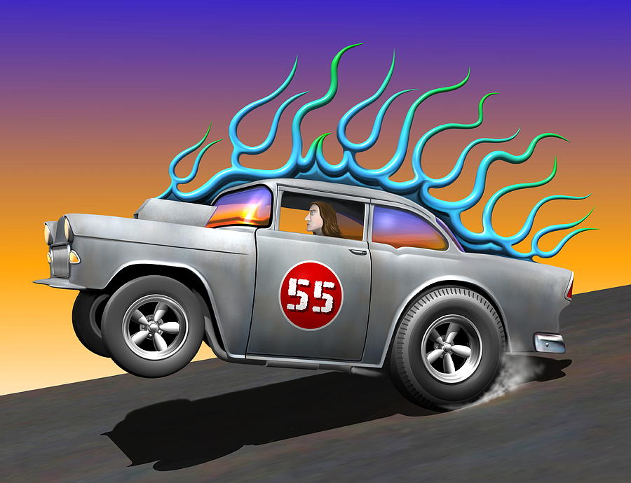 55 Chevy #55 Digital Art by Stuart Swartz