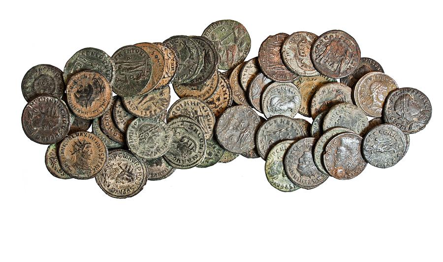 55 Late Roman Bronze Coins Photograph by Science Photo Library - Pixels