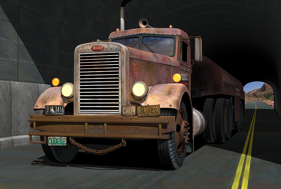 55 Peterbilt Tunnel Scene #55 Digital Art by Stuart Swartz