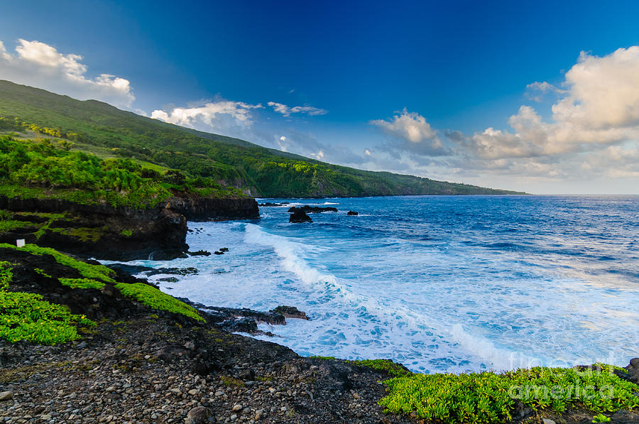Spectacular ocean view on the Road to Hana Maui Hawaii USA #55 Photograph by Don Landwehrle