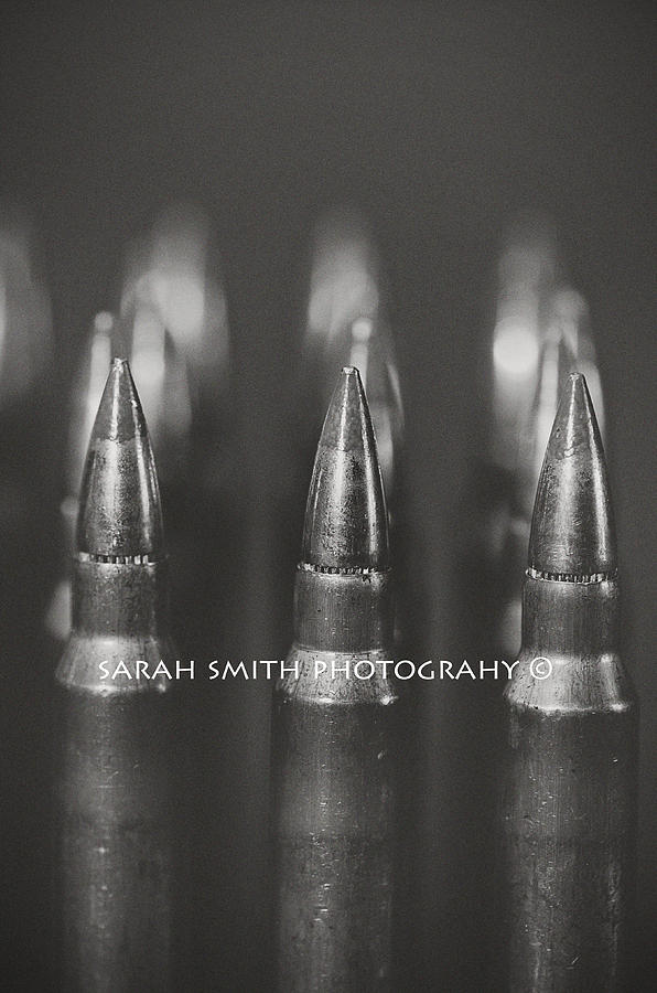 Bullets Digital Art - 5.56mm NATO green tip penetrator bullets by Sarah Smith