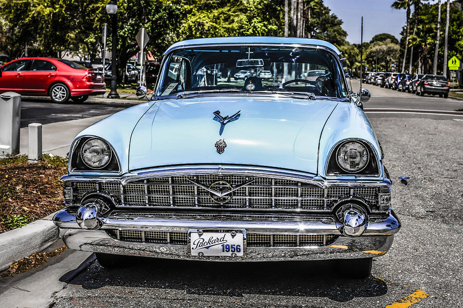 56 Blue Packard Photograph by Chris Smith
