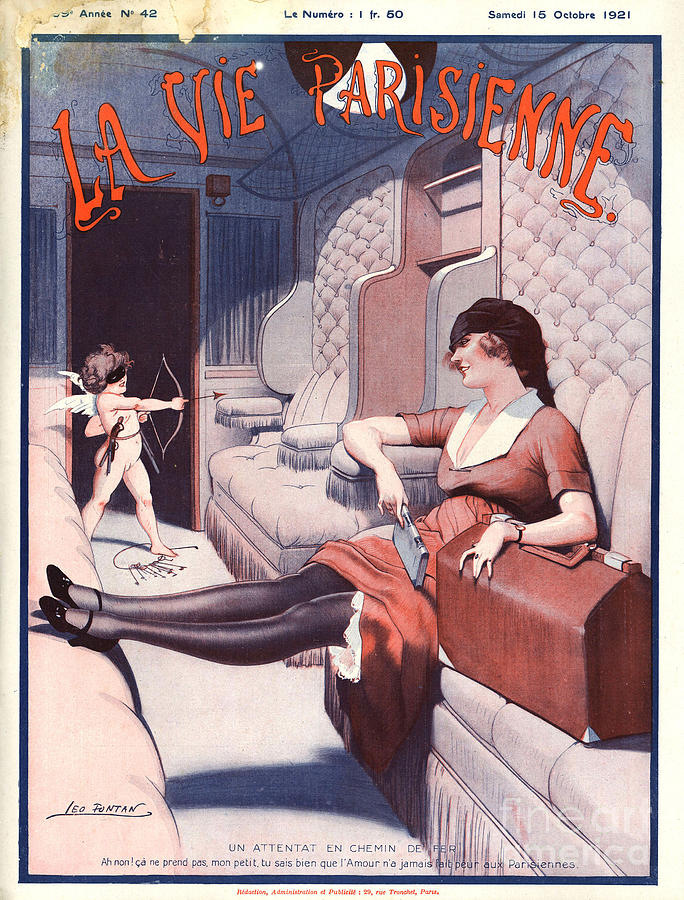 1920's La Vie Parisienne French Cherub Joker France Travel Advertisement Poster 