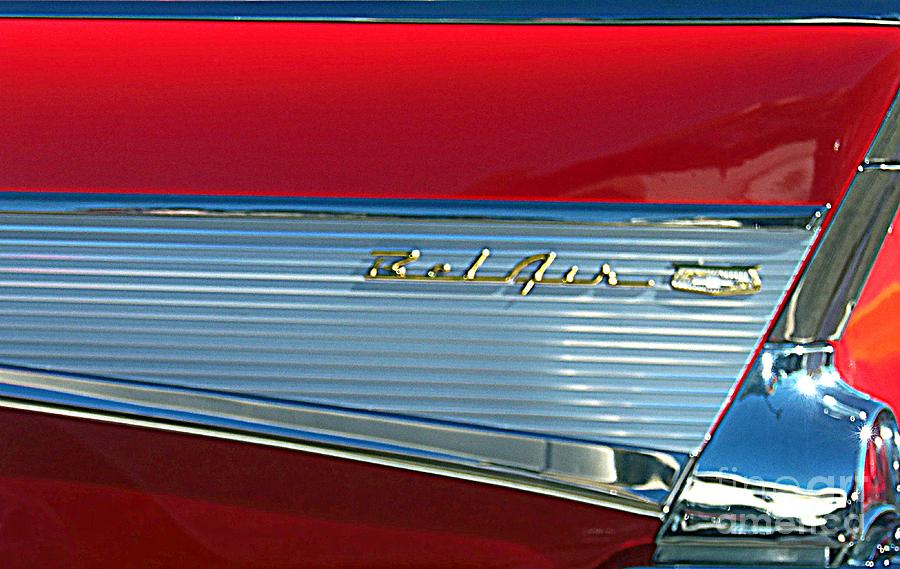 Rock And Roll Photograph - 57 Chevy Fin by Bobbee Rickard
