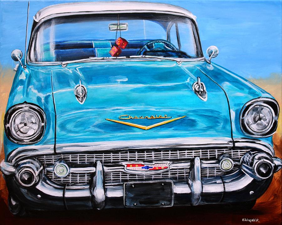 57 Chevy Front End Painting by Karl Wagner