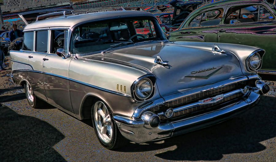 57 Chevy Wagon #57 Photograph by Vic Montgomery