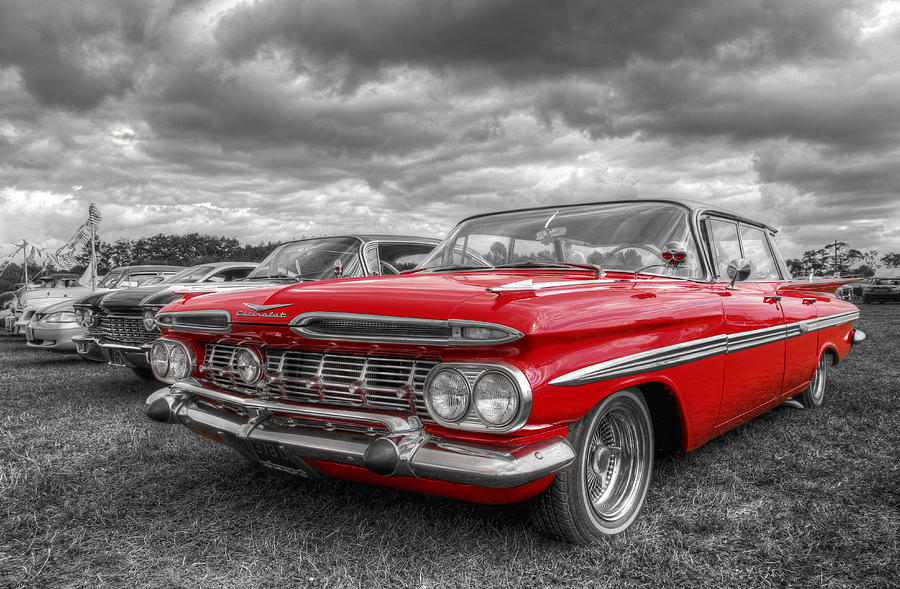 Hdr Photograph - 59 Chevy Impala by Lee Nichols