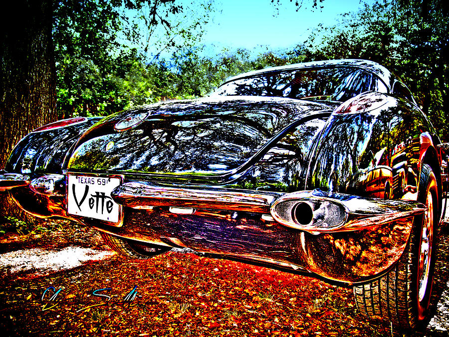 59 Vette Chevy Corvette in Black Photograph by Chas Sinklier
