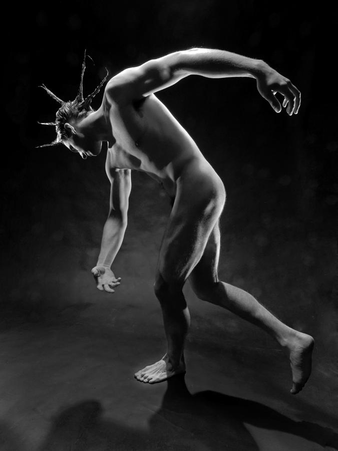 5941 Male Nude with Spiked Hair Photograph by Chris Maher