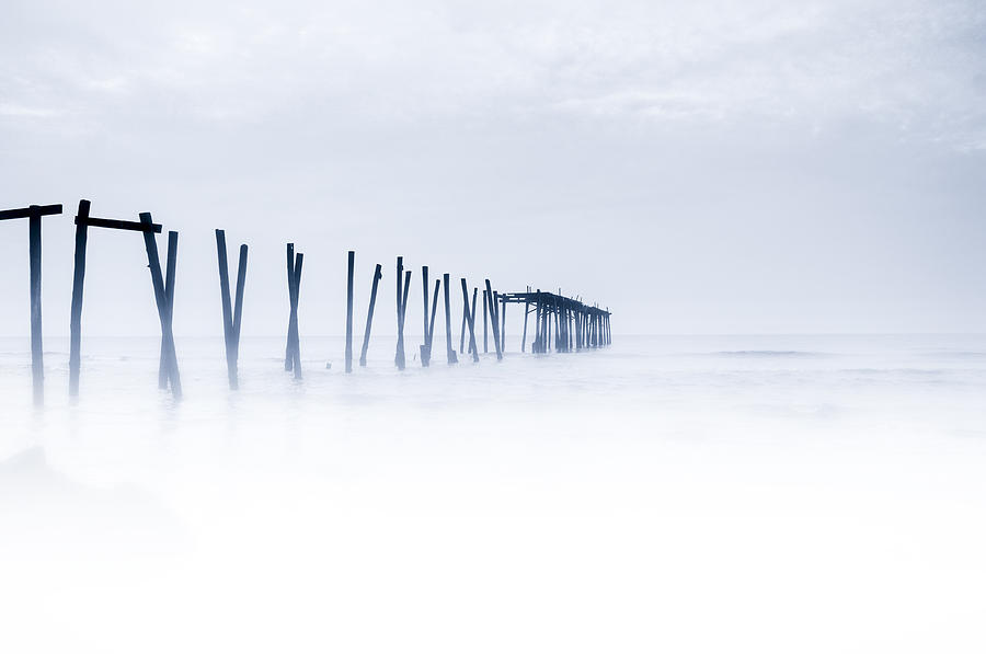 City Photograph - 59th Street Pier on a Foggy Day by Bill Cannon