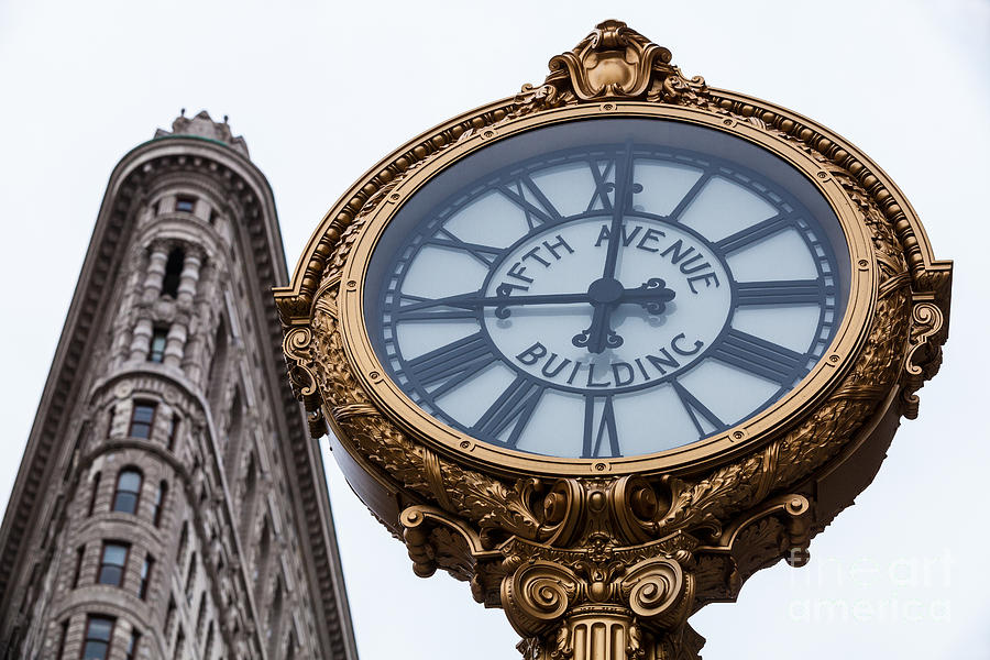 New York City Photograph - 5th Avenue Clock by John Farnan