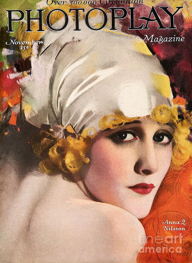 Celebrity Drawing - 1920s Usa Photoplay Magazine Cover #6 by The Advertising Archives