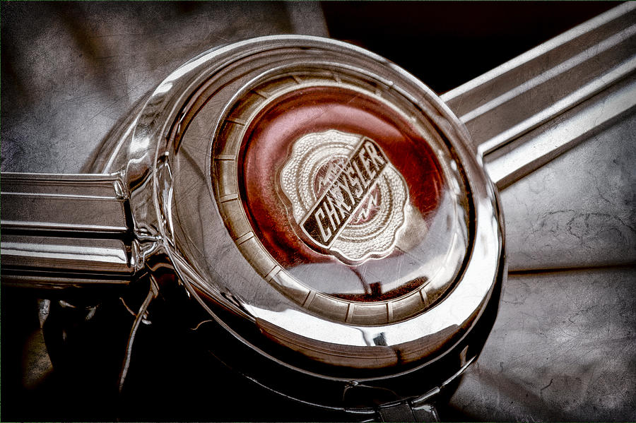 1949 Chrysler Town and Country Convertible Steering Wheel Emblem #6 Photograph by Jill Reger