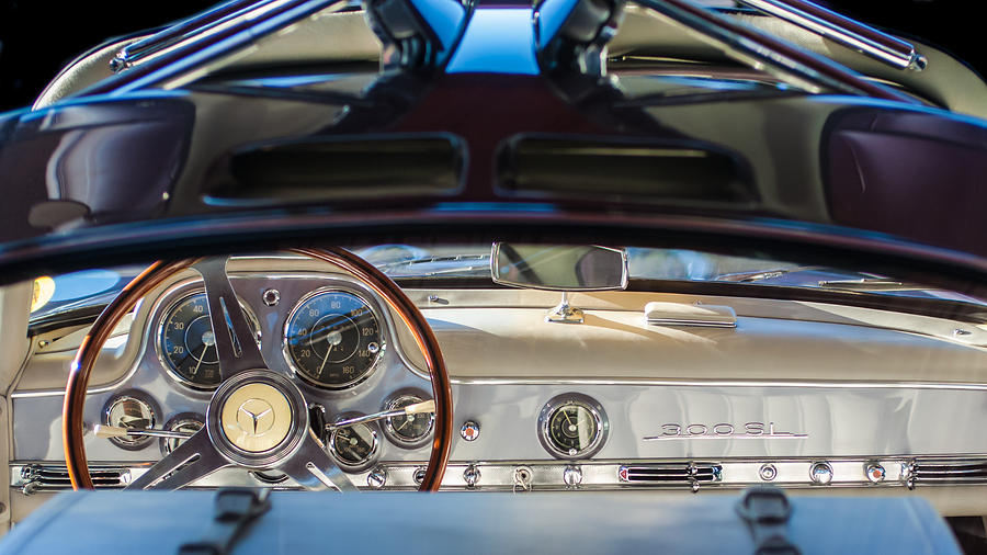 1955 Mercedes-Benz Gullwing Dashboard - Steering Wheel #6 Photograph by Jill Reger